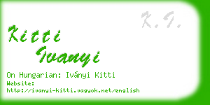 kitti ivanyi business card